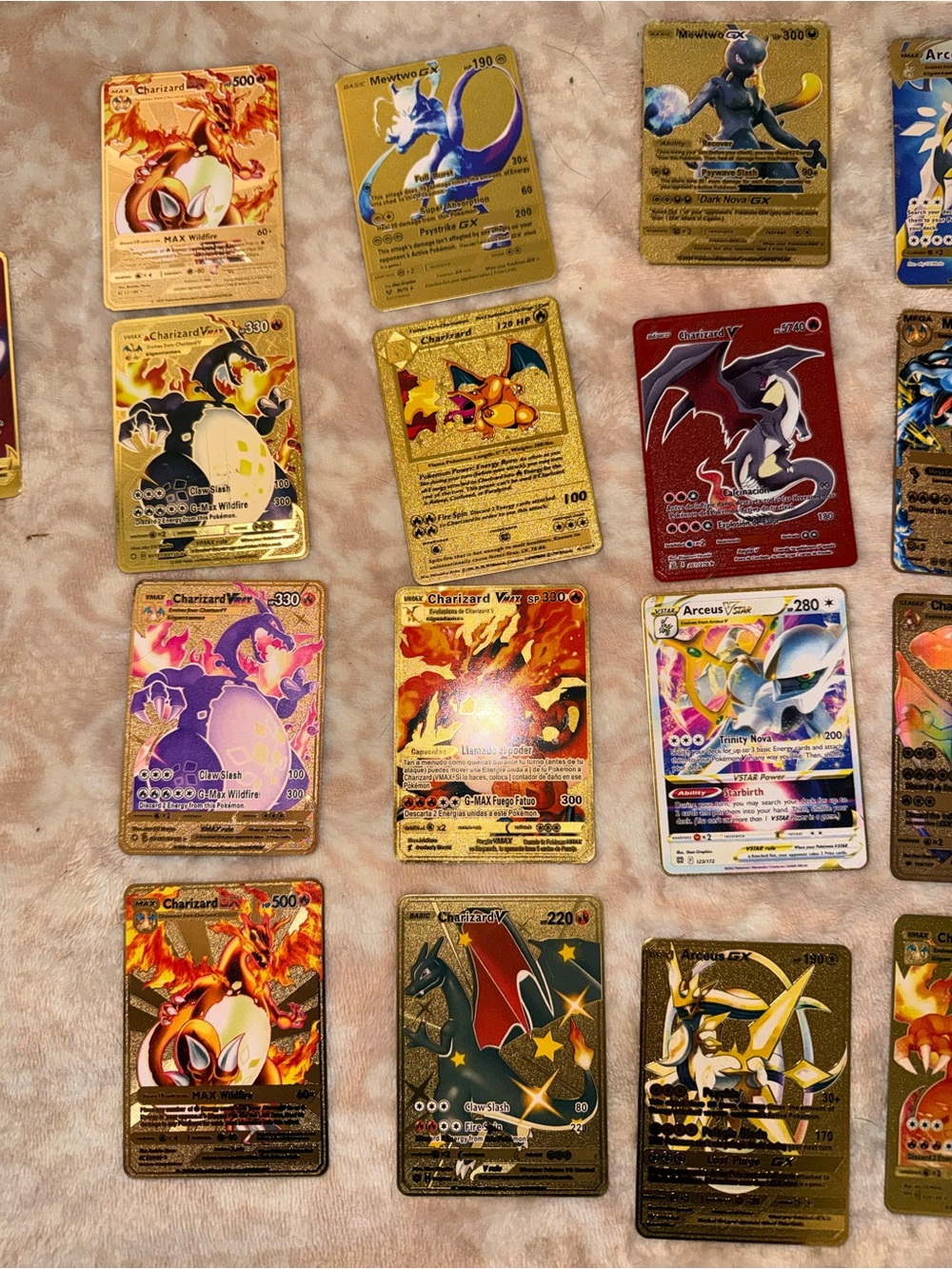 Lot of 32 Metal Pokémon Cards With Case